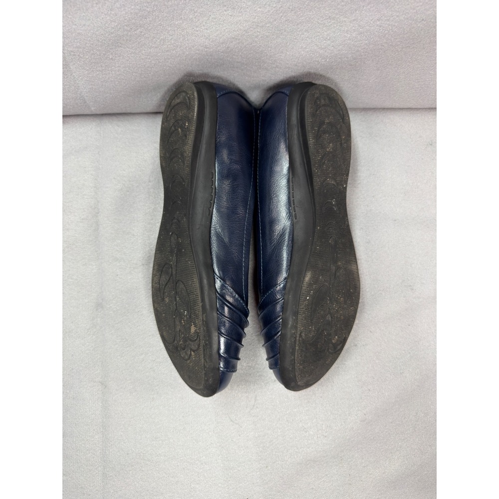 Cliffs by White Mountain Womens Hilt Navy Blue Pleated Comfort Ballet Flats 10W - Picture 4 of 10